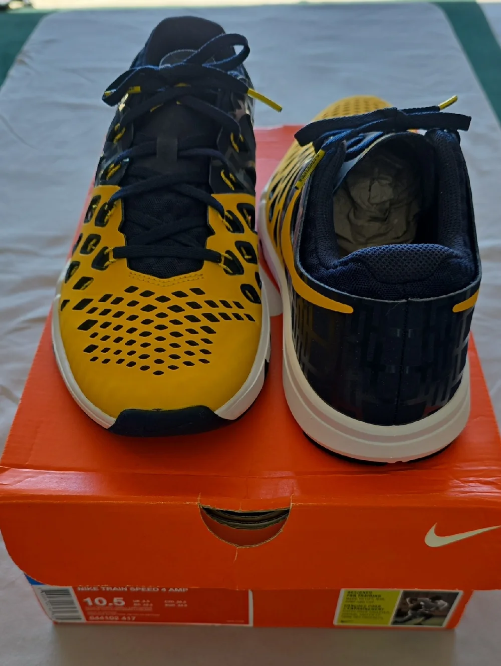 Nike Yellow & Navy Athletic Running Shoes - Picture 2 of 5